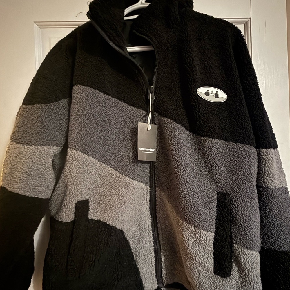 Black and Gray Fleece Jacket